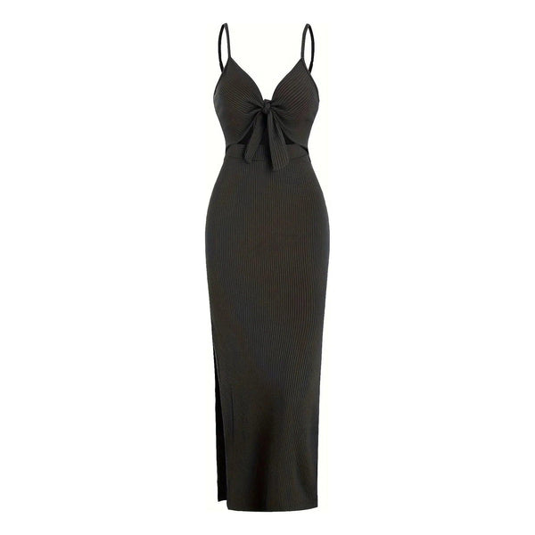 Women’s Europe & America Knit Sleeveless Suspender Dress - Sexy Backless Long Skirt with Neck, Spring & Summer Fashion - Faith Affinity