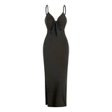 Women’s Europe & America Knit Sleeveless Suspender Dress - Sexy Backless Long Skirt with Neck, Spring & Summer Fashion - Faith Affinity