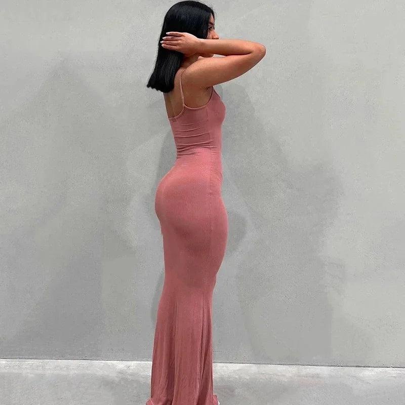 2025 Summer Women’s Sexy Tight Fishtail Dress - Sleeveless Casual Suspender Skirt with Bag Hip Design - Faith Affinity