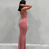 2025 Summer Women’s Sexy Tight Fishtail Dress - Sleeveless Casual Suspender Skirt with Bag Hip Design - Faith Affinity
