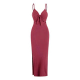 Women’s Europe & America Knit Sleeveless Suspender Dress - Sexy Backless Long Skirt with Neck, Spring & Summer Fashion - Faith Affinity