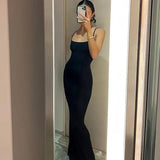2025 Summer Women’s Sexy Tight Fishtail Dress - Sleeveless Casual Suspender Skirt with Bag Hip Design - Faith Affinity