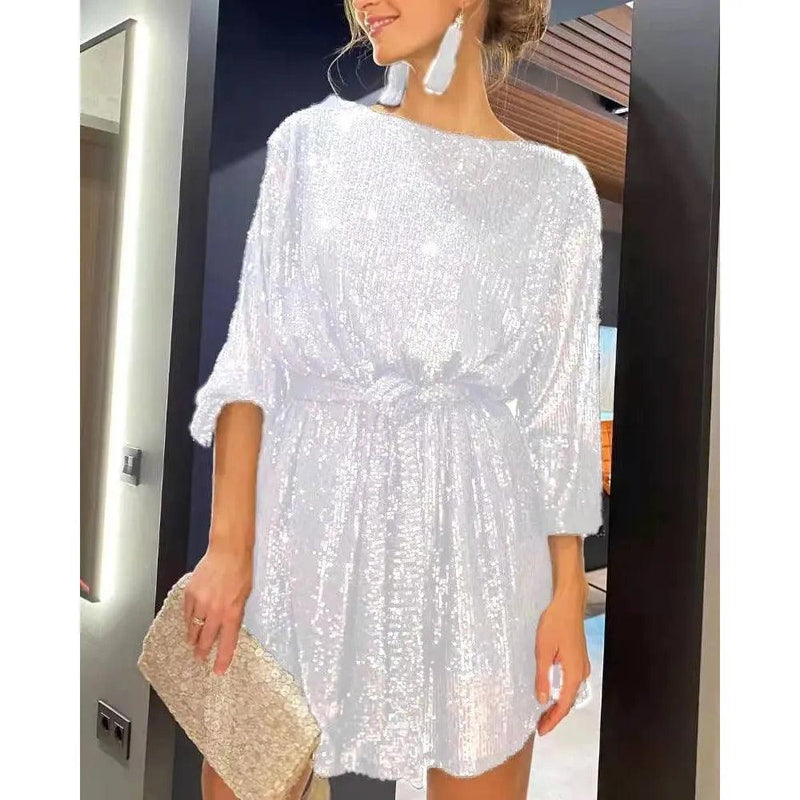 2025 Women’s Sparkling Beaded Cocktail Party Dress - Elegant Sexy Sequined Evening Dress for Holiday Fashion - Faith Affinity