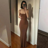 2025 Summer Women’s Sexy Tight Fishtail Dress - Sleeveless Casual Suspender Skirt with Bag Hip Design - Faith Affinity