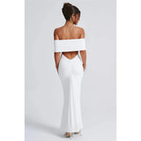 "Mozision Women's Strapless Backless Sexy Maxi Dress - Black Solid Off-Shoulder Sleeveless Bodycon Club Party Long Dress" - Faith Affinity