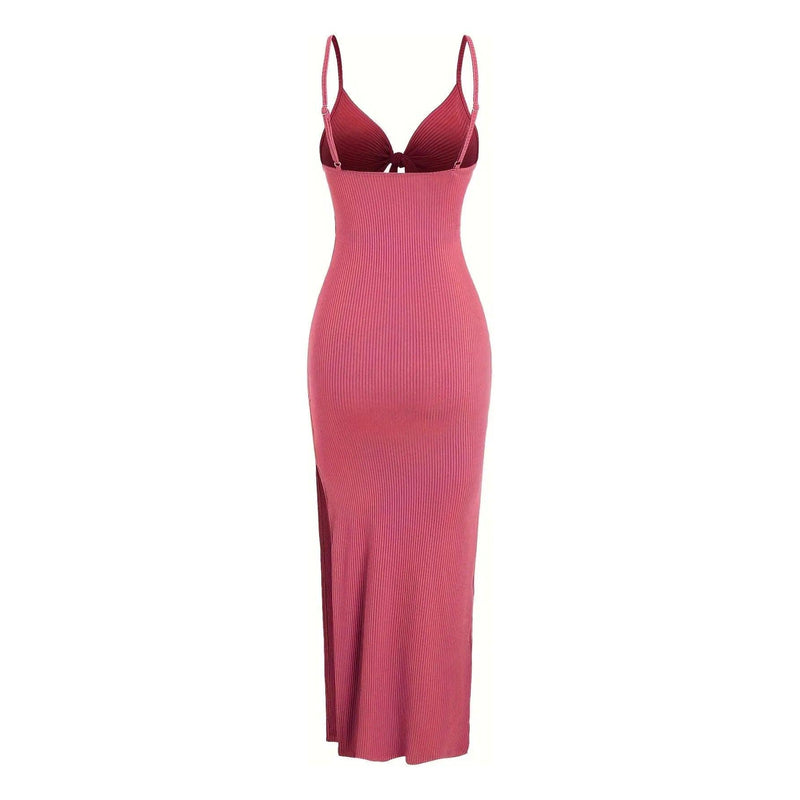 Women’s Europe & America Knit Sleeveless Suspender Dress - Sexy Backless Long Skirt with Neck, Spring & Summer Fashion - Faith Affinity