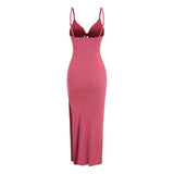Women’s Europe & America Knit Sleeveless Suspender Dress - Sexy Backless Long Skirt with Neck, Spring & Summer Fashion - Faith Affinity