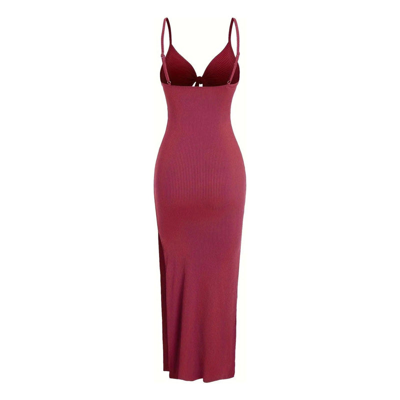 Women’s Europe & America Knit Sleeveless Suspender Dress - Sexy Backless Long Skirt with Neck, Spring & Summer Fashion - Faith Affinity