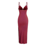 Women’s Europe & America Knit Sleeveless Suspender Dress - Sexy Backless Long Skirt with Neck, Spring & Summer Fashion - Faith Affinity