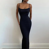 2025 Summer Women’s Sexy Tight Fishtail Dress - Sleeveless Casual Suspender Skirt with Bag Hip Design - Faith Affinity