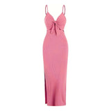 Women’s Europe & America Knit Sleeveless Suspender Dress - Sexy Backless Long Skirt with Neck, Spring & Summer Fashion - Faith Affinity