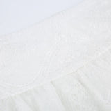 "Women's Black Low Waist Tiered Lace Skirt - White Fairycore Micro Boho Skirt, Trendy Summer Fashion Clothing" - Faith Affinity