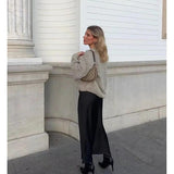 ASDS 2025 Y2K Satin Long Skirt - High-Waisted A-Line Spring Casual Women’s Skirt for High Street Fashion - Faith Affinity
