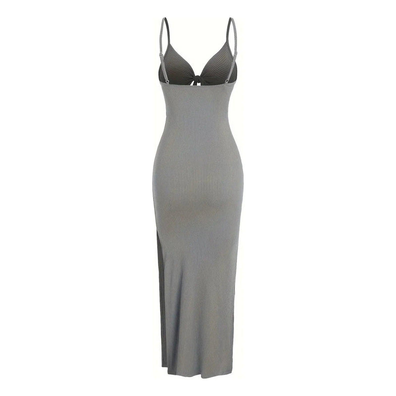 Women’s Europe & America Knit Sleeveless Suspender Dress - Sexy Backless Long Skirt with Neck, Spring & Summer Fashion - Faith Affinity