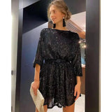 2025 Women’s Sparkling Beaded Cocktail Party Dress - Elegant Sexy Sequined Evening Dress for Holiday Fashion - Faith Affinity