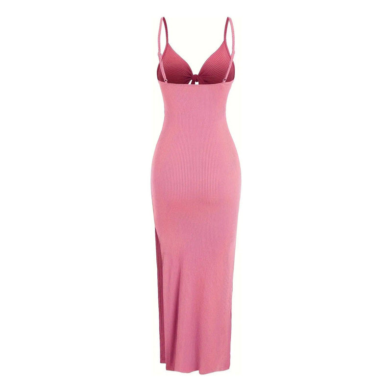 Women’s Europe & America Knit Sleeveless Suspender Dress - Sexy Backless Long Skirt with Neck, Spring & Summer Fashion - Faith Affinity