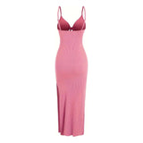 Women’s Europe & America Knit Sleeveless Suspender Dress - Sexy Backless Long Skirt with Neck, Spring & Summer Fashion - Faith Affinity