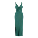 Women’s Europe & America Knit Sleeveless Suspender Dress - Sexy Backless Long Skirt with Neck, Spring & Summer Fashion - Faith Affinity