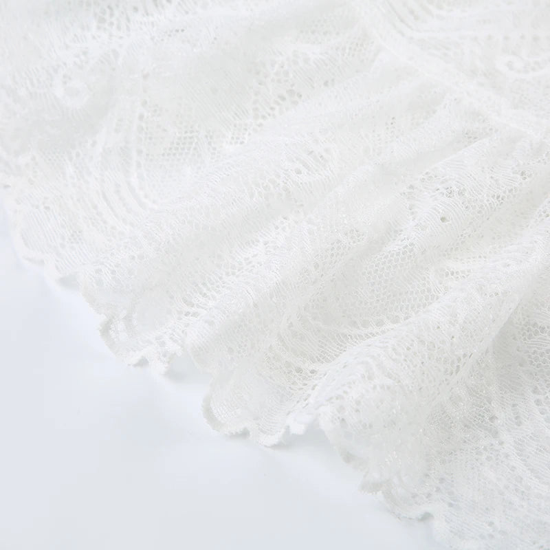 "Women's Black Low Waist Tiered Lace Skirt - White Fairycore Micro Boho Skirt, Trendy Summer Fashion Clothing" - Faith Affinity