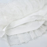 "Women's Black Low Waist Tiered Lace Skirt - White Fairycore Micro Boho Skirt, Trendy Summer Fashion Clothing" - Faith Affinity