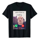 "Funny John Pork Is Calling T-Shirt - Pig Lover Graphic Tee for Women’s Casual Streetwear Fashion, Short Sleeve Gift Top" - Faith Affinity