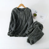 "2025 Women's Autumn Winter 2-Piece Set – Chic Plaid O-Neck Pullover Top & Elastic Waist Pants, Casual Homewear" - Faith Affinity