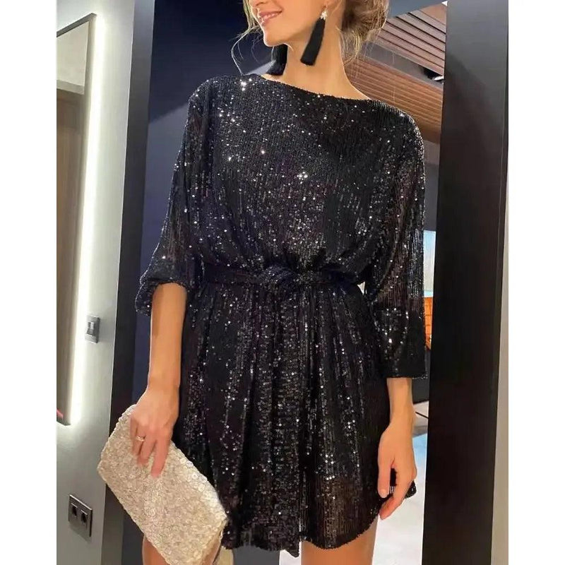 2025 Women’s Sparkling Beaded Cocktail Party Dress - Elegant Sexy Sequined Evening Dress for Holiday Fashion - Faith Affinity