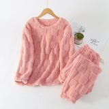 "2025 Women's Autumn Winter 2-Piece Set – Chic Plaid O-Neck Pullover Top & Elastic Waist Pants, Casual Homewear" - Faith Affinity