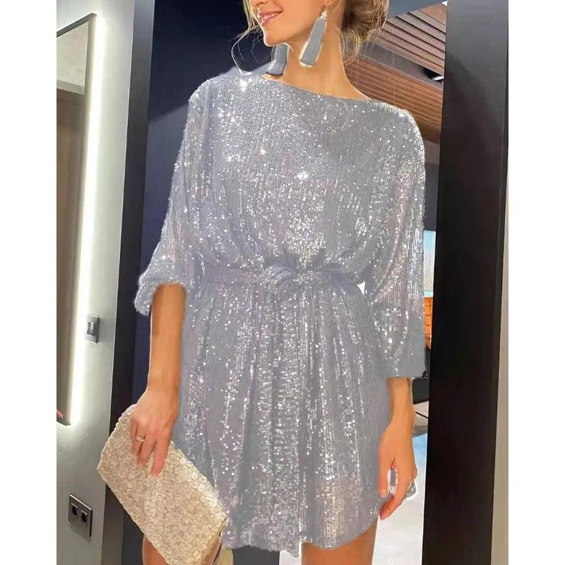2025 Women’s Sparkling Beaded Cocktail Party Dress - Elegant Sexy Sequined Evening Dress for Holiday Fashion - Faith Affinity