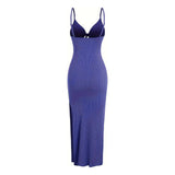 Women’s Europe & America Knit Sleeveless Suspender Dress - Sexy Backless Long Skirt with Neck, Spring & Summer Fashion - Faith Affinity