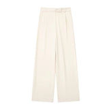 "TRAF Women's Vintage High Waist Wide Leg Pants with Front Darts & Pockets - Zipper Fly, Fashion Female Trousers" - Faith Affinity
