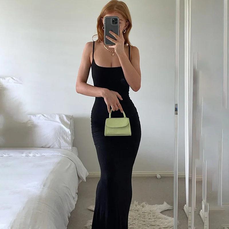 2025 Summer Women’s Sexy Tight Fishtail Dress - Sleeveless Casual Suspender Skirt with Bag Hip Design - Faith Affinity