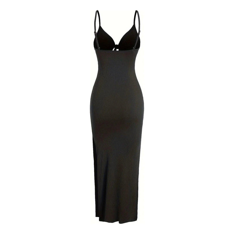 Women’s Europe & America Knit Sleeveless Suspender Dress - Sexy Backless Long Skirt with Neck, Spring & Summer Fashion - Faith Affinity
