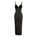 Women’s Europe & America Knit Sleeveless Suspender Dress - Sexy Backless Long Skirt with Neck, Spring & Summer Fashion - Faith Affinity